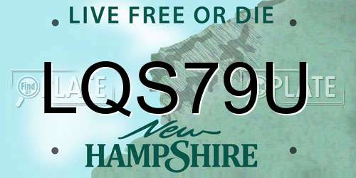 LQS79U New Hampshire License Plate