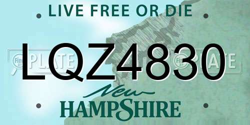 LQZ4830 New Hampshire License Plate