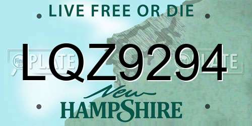 LQZ9294 New Hampshire License Plate