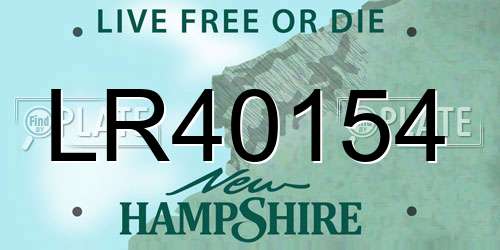 LR40154 New Hampshire License Plate