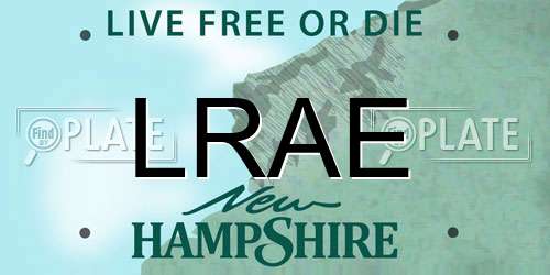 LRAE New Hampshire License Plate