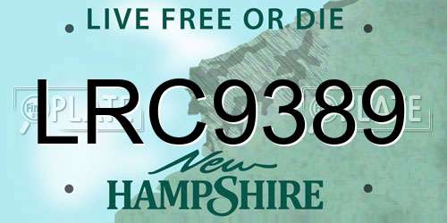 LRC9389 New Hampshire License Plate