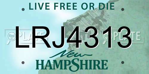 LRJ4313 New Hampshire License Plate