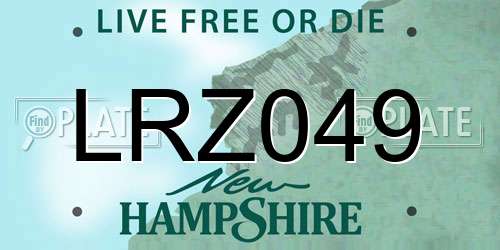 LRZ049 New Hampshire License Plate