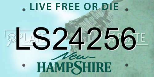 LS24256 New Hampshire License Plate