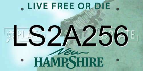 LS2A256 New Hampshire License Plate