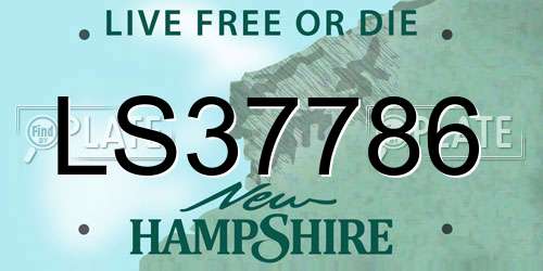 LS37786 New Hampshire License Plate