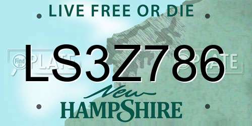 LS3Z786 New Hampshire License Plate