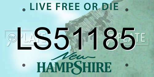 LS51185 New Hampshire License Plate