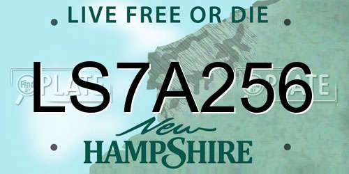 LS7A256 New Hampshire License Plate