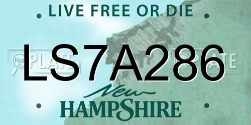 LS7A286 New Hampshire License Plate