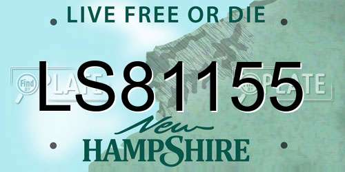 LS81155 New Hampshire License Plate