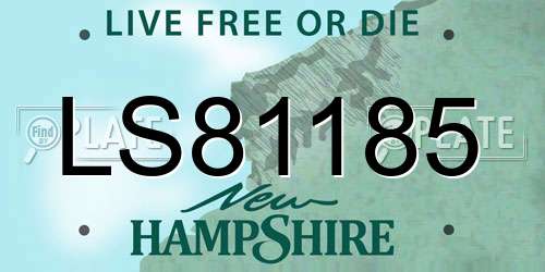 LS81185 New Hampshire License Plate