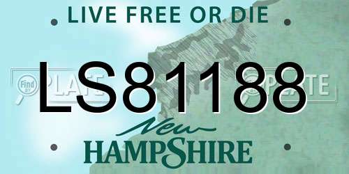 LS81188 New Hampshire License Plate