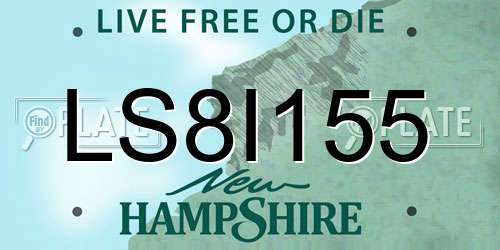 LS8I155 New Hampshire License Plate