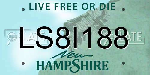 LS8I188 New Hampshire License Plate