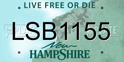 LSB1155 New Hampshire License Plate