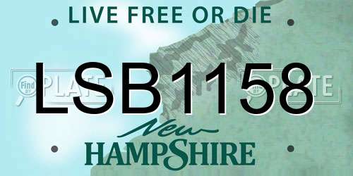 LSB1158 New Hampshire License Plate