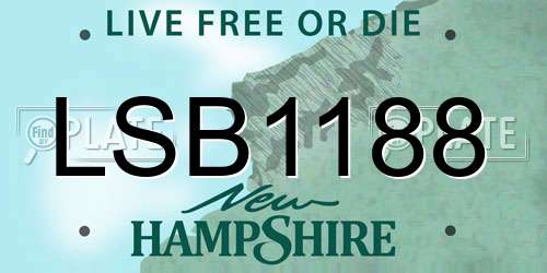 LSB1188 New Hampshire License Plate