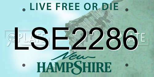 LSE2286 New Hampshire License Plate
