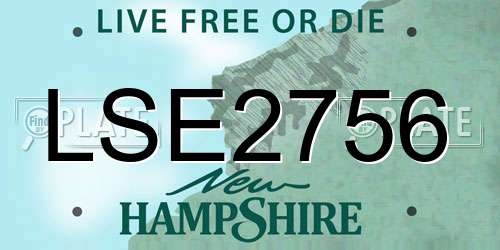 LSE2756 New Hampshire License Plate