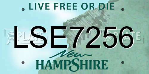 LSE7256 New Hampshire License Plate