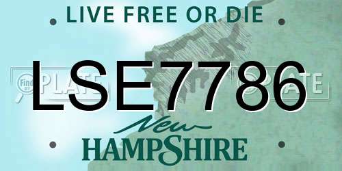 LSE7786 New Hampshire License Plate