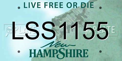 LSS1155 New Hampshire License Plate