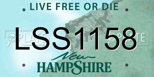 LSS1158 New Hampshire License Plate