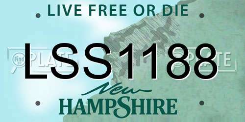 LSS1188 New Hampshire License Plate