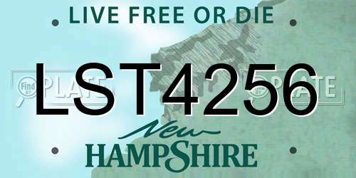 LST4256 New Hampshire License Plate
