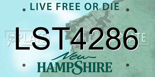 LST4286 New Hampshire License Plate