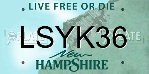LSYK36 New Hampshire License Plate
