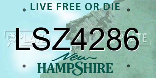 LSZ4286 New Hampshire License Plate