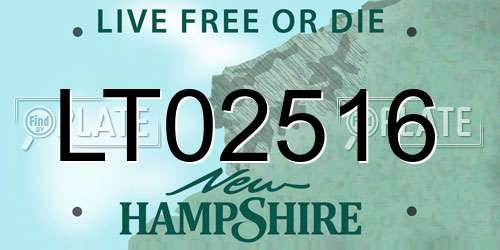 LT02516 New Hampshire License Plate