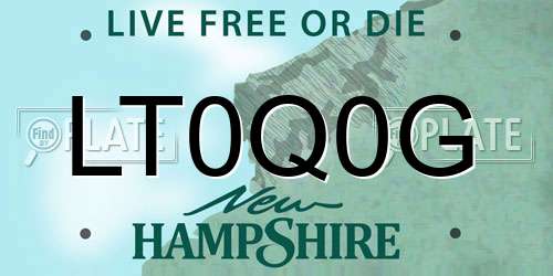 LT0Q0G New Hampshire License Plate
