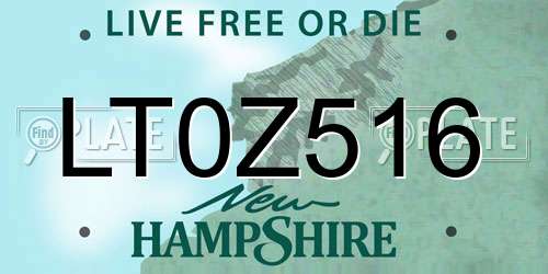LT0Z516 New Hampshire License Plate