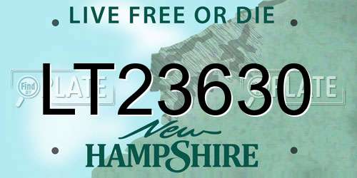 LT23630 New Hampshire License Plate