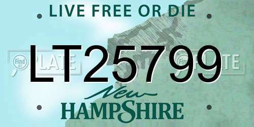 LT25799 New Hampshire License Plate