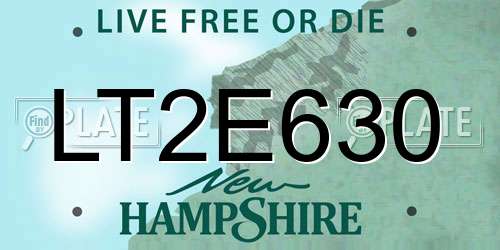LT2E630 New Hampshire License Plate