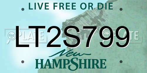 LT2S799 New Hampshire License Plate