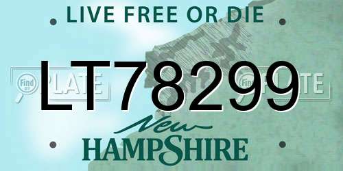LT78299 New Hampshire License Plate