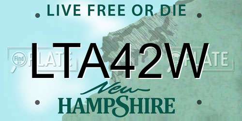 LTA42W New Hampshire License Plate