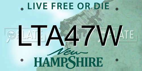 LTA47W New Hampshire License Plate