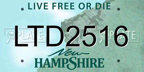 LTD2516 New Hampshire License Plate