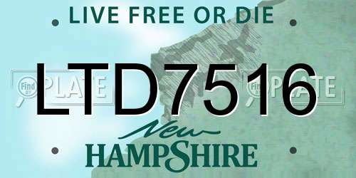 LTD7516 New Hampshire License Plate