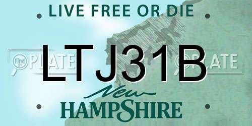 LTJ31B New Hampshire License Plate