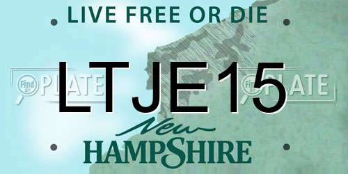 LTJE15 New Hampshire License Plate