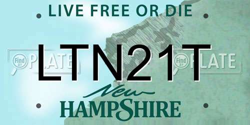 LTN21T New Hampshire License Plate