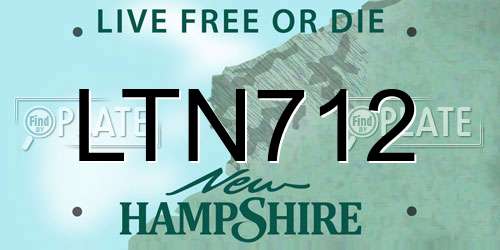 LTN712 New Hampshire License Plate